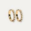 gold hypoallergenic pearl bridal hoop earrings ||TLEHAbglG