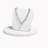 chunky silver chain necklace with padlock charm for sensitive skin ||TLNAryaS