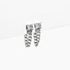 chain drop hoop earrings with emerald cut stone ||TLEHBrdgS