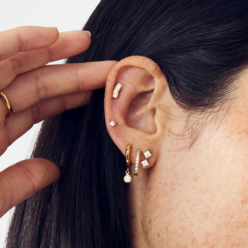 ComfyEarrings Crystal Prong Stud Earrings  Earrings, Piercing jewelry, Flat  back earrings