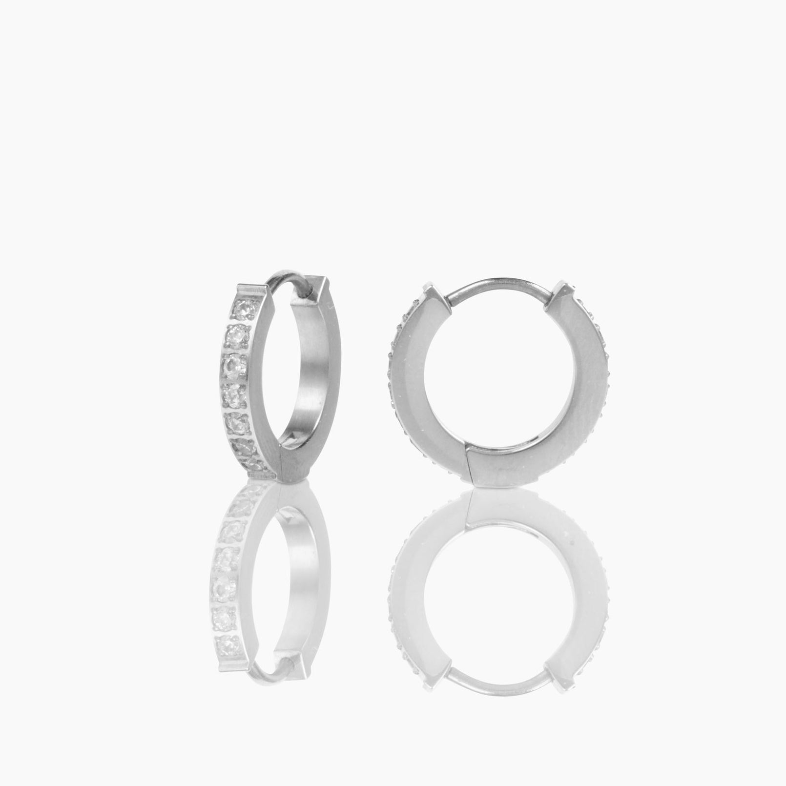 Tini Lux Hypoallergenic Titanium Small Crystal Hoops | Date Night