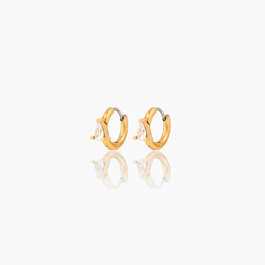 Orecchini Huggie Hoop In Oro Rosa – Con Cristalli Zircondia – Philip Jones – Confezione Regalo - 4