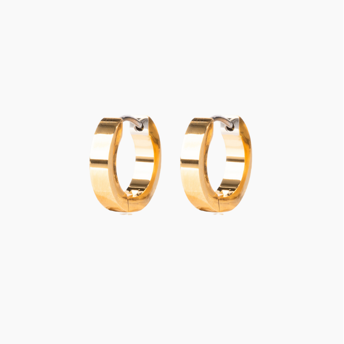 Tini Lux Hypoallergenic Titanium Small Square Huggies |Mini City Hoops