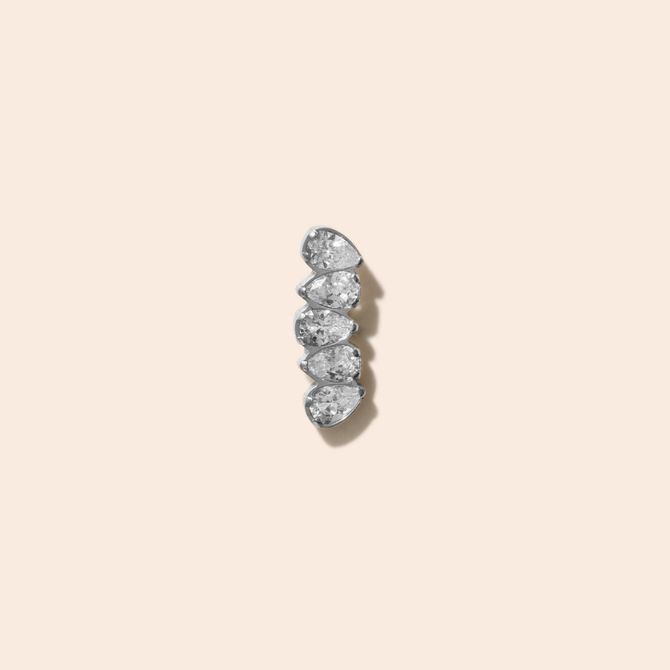 Single Rosa Flat Back Stud Earring