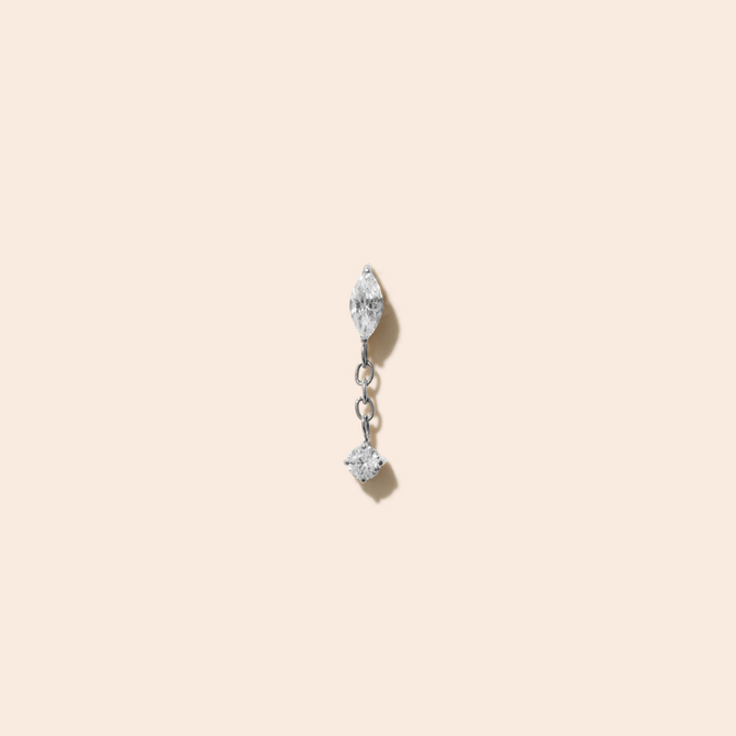 Single Nella Flat Back Stud Earring