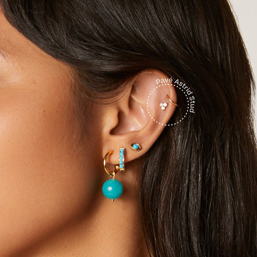 Single Astrid Flat Back Stud Earring