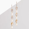 hypoallergenic pearl and crystal bridal statement drop chain earrings ||TLSPrriG