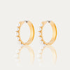 gold hypoallergenic pearl bridal hoop earrings ||TLEHAbglG