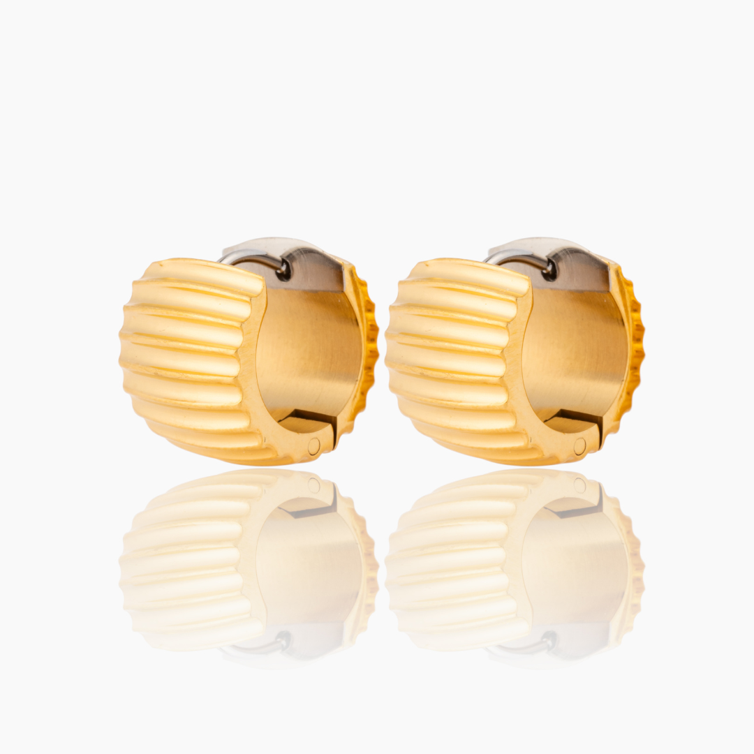 Hypoallergenic Titanium Textured Chunky Hoops | Tini Lux