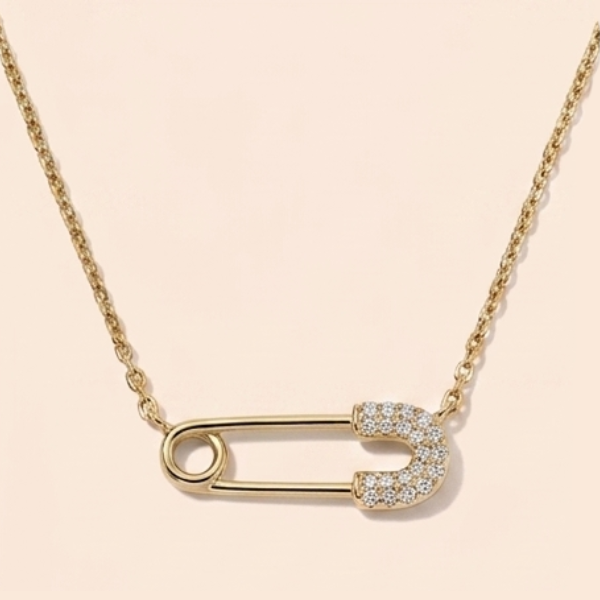 Safety Pin Necklace | Waterproof Jewelry | Tini Lux