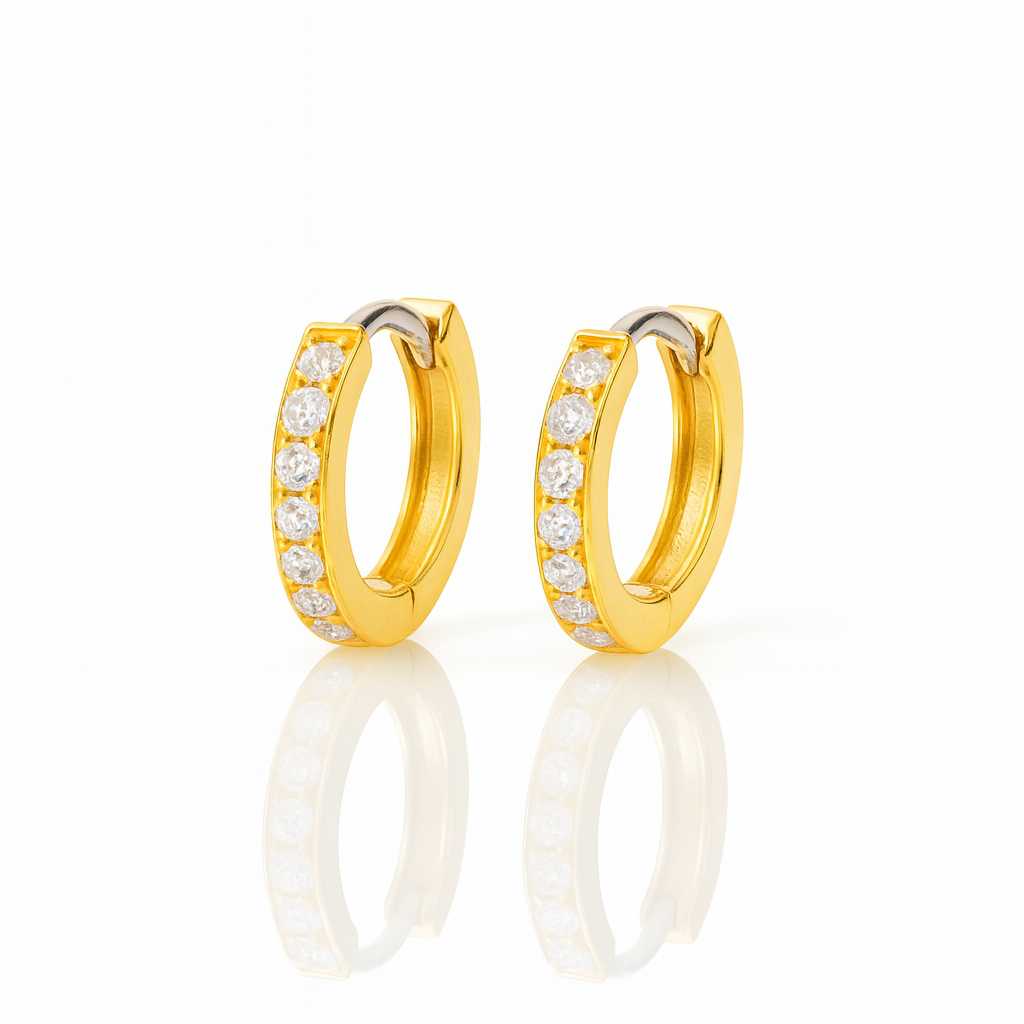 Tini Lux Hypoallergenic Titanium Small Crystal Hoops | Date Night