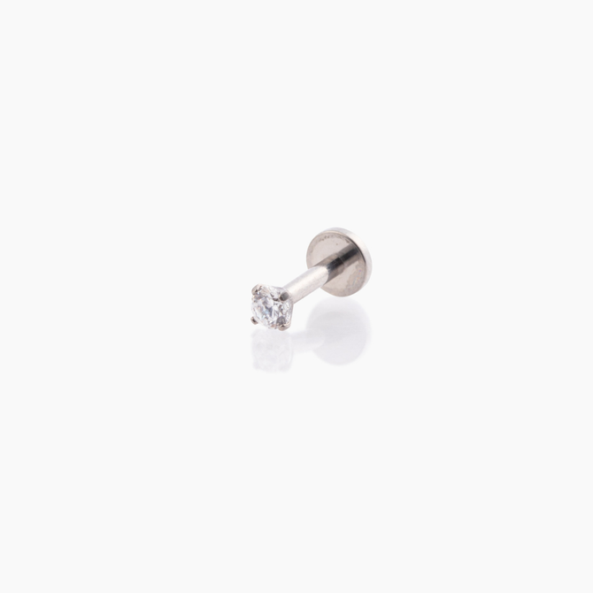 Single Crystal Flat Back Stud Earring