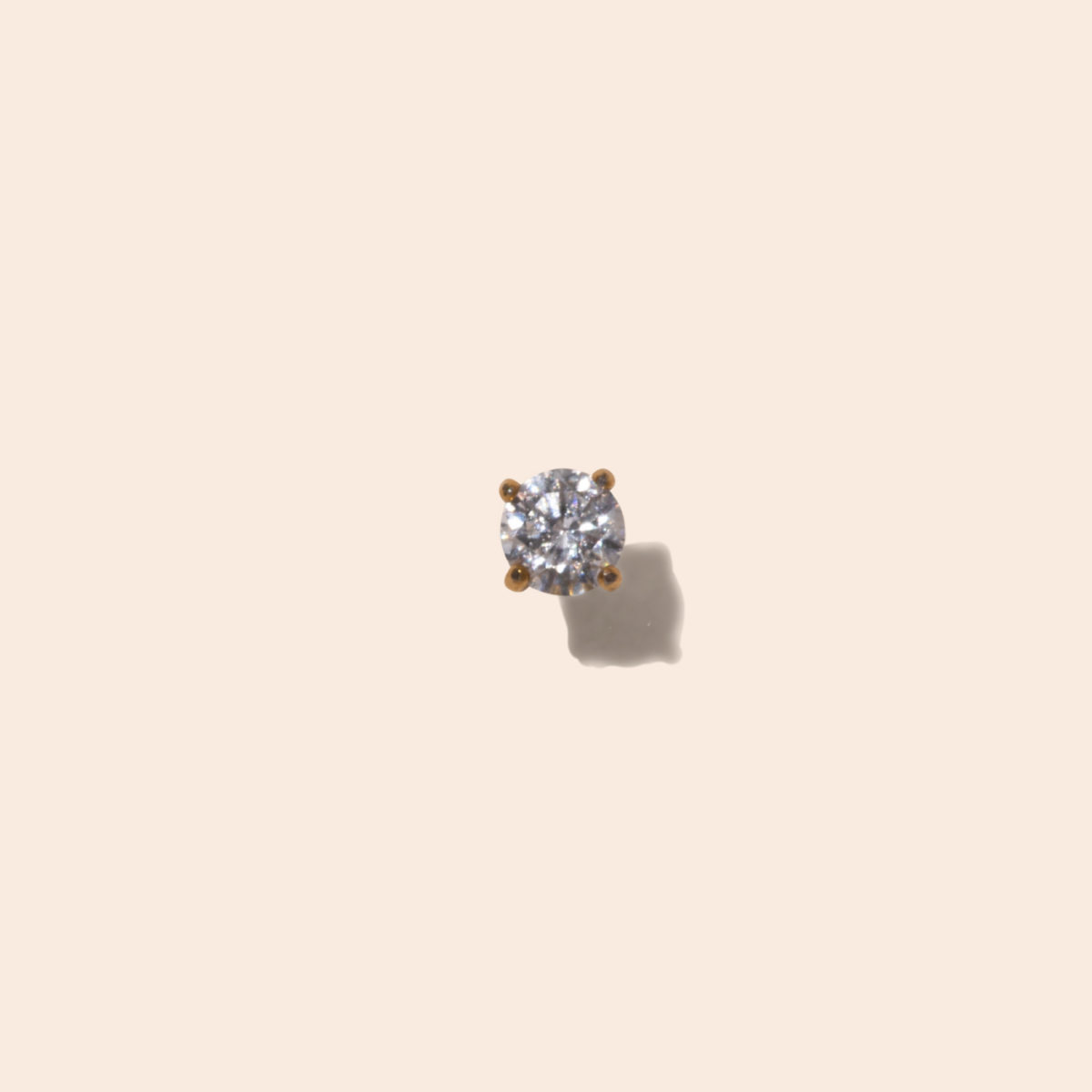 Single Crystal Flat Back Stud Earring