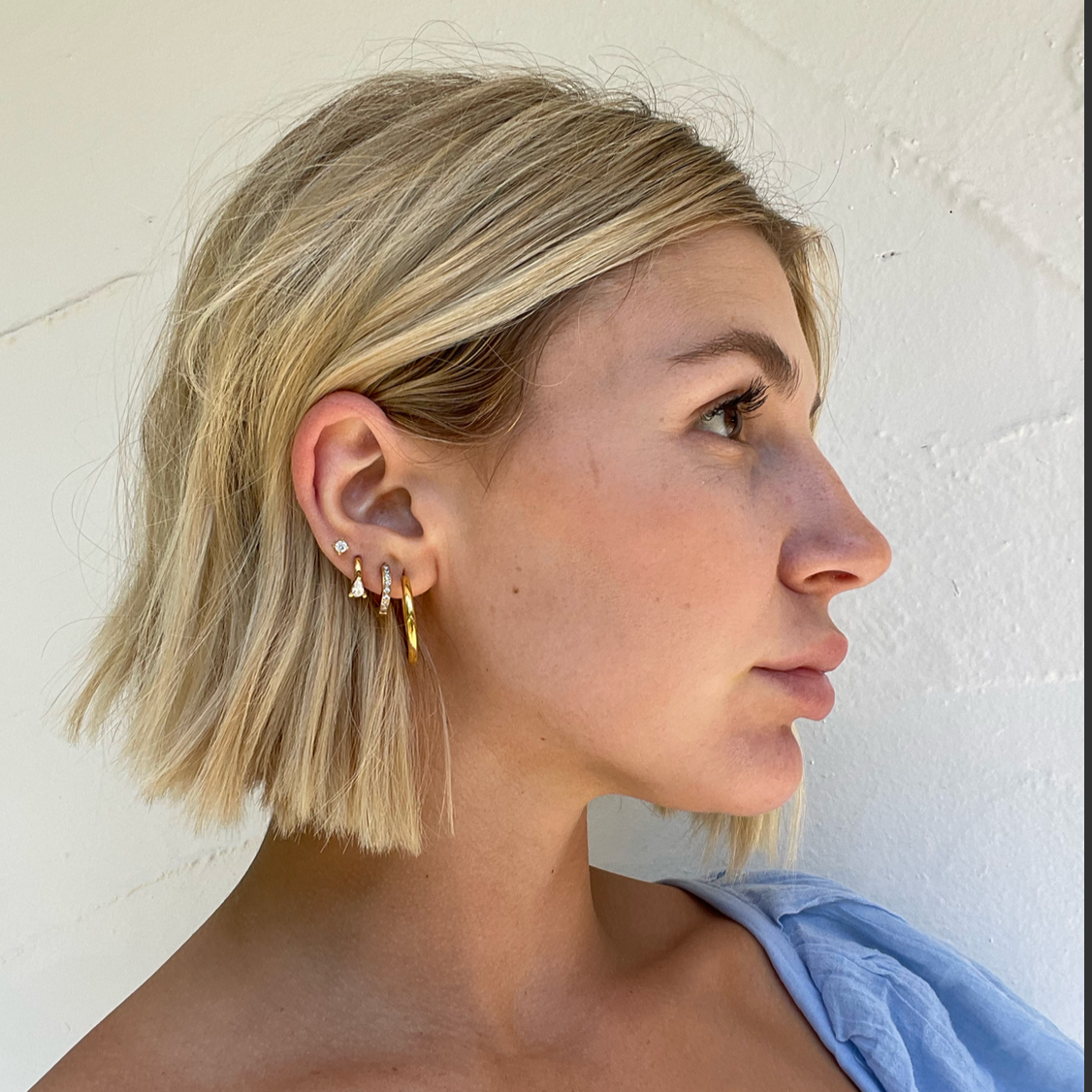 Tini Lux Hypoallergenic Titanium Small Crystal Hoops | Date Night