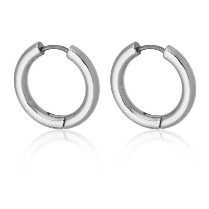 18MM HUGGIE HOOPS | Earrings | Tini Lux ||TLW01EH18MS [Silver]
