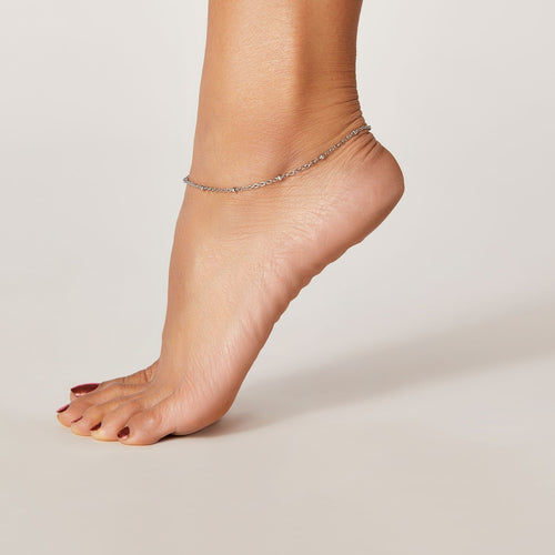 Sterling Silver Purity Double Chain Anklet – by charlotte