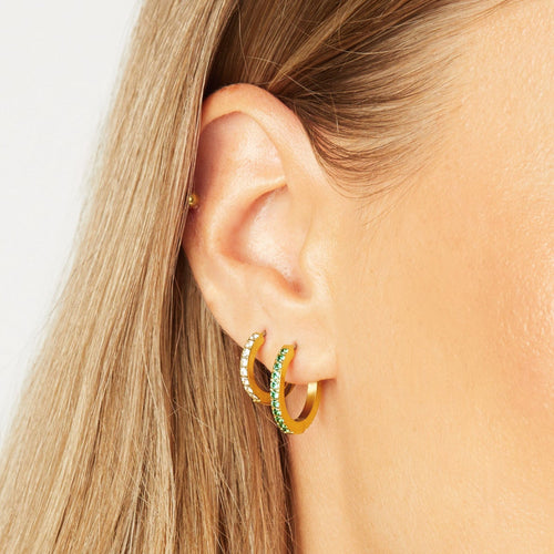 Birthstone Hoop Earrings