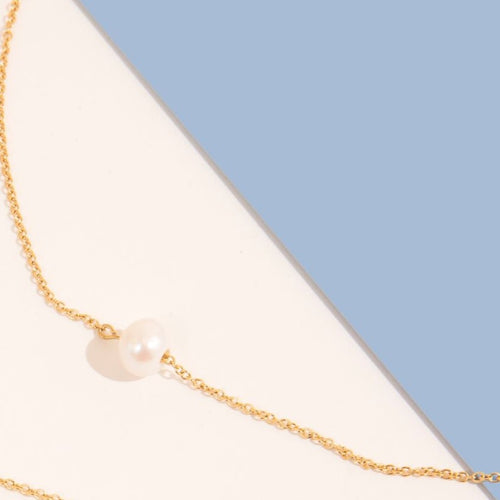 elegant gold and pearl hypoallergenic necklace for wedding party