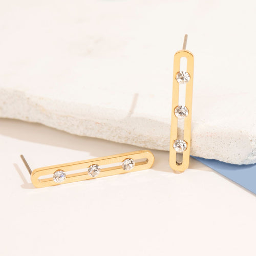 hypoallergenic drop link statement stud earrings for bridal parties or bridesmaids 