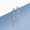 titanium chain statement earrings with 3 bezel set gemstones