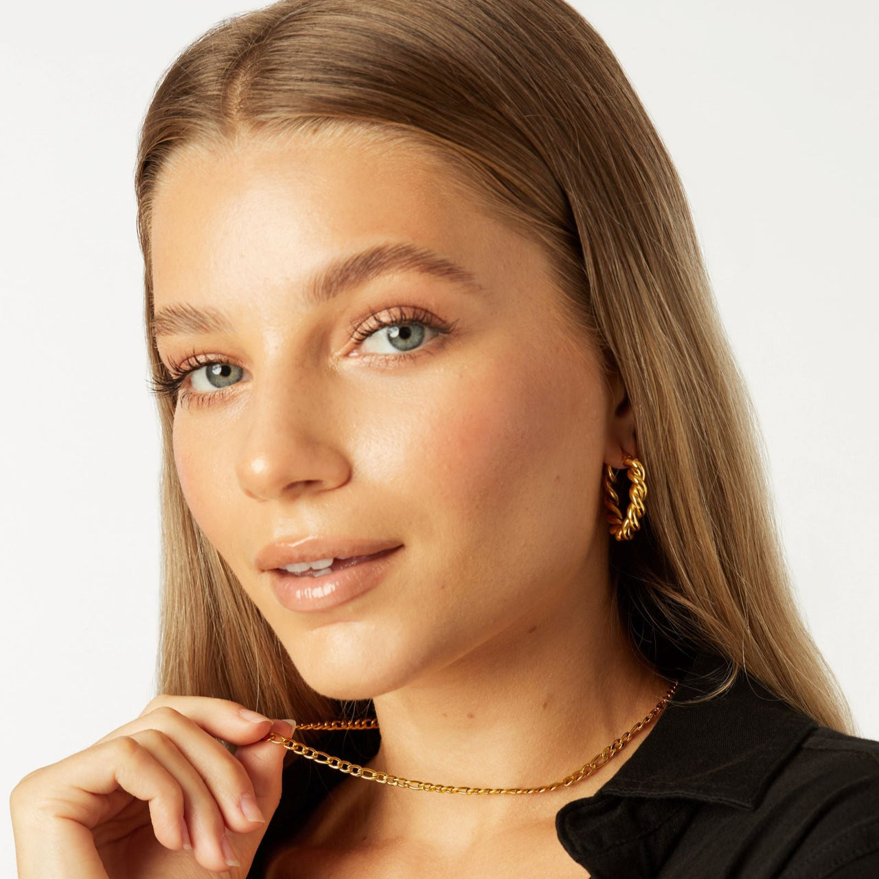 Tini Lux Hypoallergenic Stainless Steel Figaro Chain Necklace Sophia