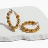 braided gold hoop earrings made with pure titanium ||TLEHLChGtG