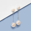 silver nickel free pearl drop wedding earrings for sensitive ears