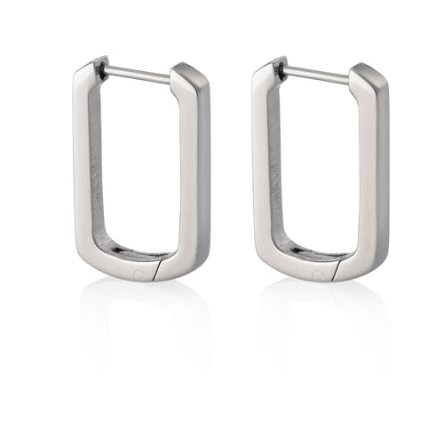 Tini Lux Hypoallergenic Titanium Oval Huggie Hoop Earrings ...