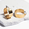 hypoallergenic wide flat gold hoop earrings ||TLEHfltG