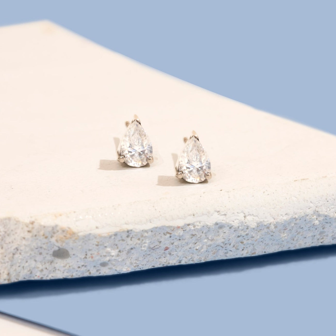 crystal stud earrings with titanium prong settings for sensitive ears