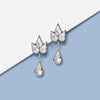silver hypoallergenic crystal wedding statement earrings for sensitive ears