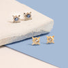 gold and silver hypoallergenic bridal stud earrings