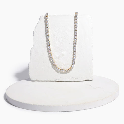 hypoallergenic tennis necklace made with nickel free stainless steel